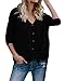 Womens Loose Fitting Henley Shirts Long Sleeve Button Down V Neck High Low Batwing Tops