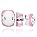 JBM Child Kids Bike Cycling Bicycle Riding Protective Gear Set, Knee and Elbow Pads with Wrist Guards Multi-Sports: Rollerblading, Skating, Volleyball, Basketball, BMX (Nylon Cloth Pink, Child/Kids)