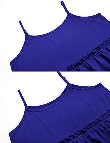 Sweetnight Womens Summer Clothes Peplum Backless Tank Tops with Ruffle Hem Camisole Royal Blue