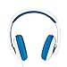 rockpapa Comfort Kids Headphones for School, Lightweight Childrens Boys Girls Teens Over-Ear Headphones Wired 3.5mm for CD DVD Player Tablet Phone Travel White/Blue