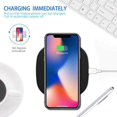TENNBOO Wireless Charger Station Qi-Certified 7.5W Wireless Charging Compatible for iPhone Xs MAX/XR/XS/X/8/8 Plus,10W Compatible Galaxy Note 9/S9/S9 Plus/Note 8/S8,5W All Qi-Enabled Phones(Black)