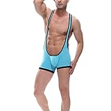 Honghu Men's Thermal Union Suit Trunk Size S Sky Blue