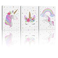 Something Unicorn - Stretched/Framed, Ready to Hang Canvas Wall Art for Girl