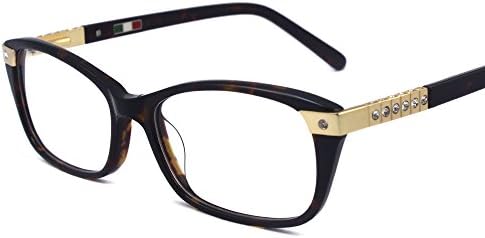 women optical luxury diamond design clear rectangle lens eyeglasses