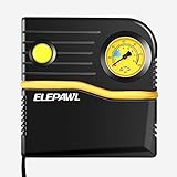 Elepawl Automotive Tire Inflator Compressors Portable Air Compressor Pump w/Indicating Tire Pressure Gauge, 12V Max 120 PSI Tire Pump for Car, Truck, Bicycle, RV and Other Inflatables