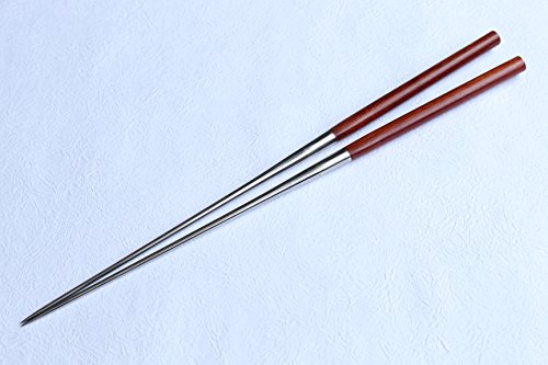 Ibuki Moribashi Chopsticks BloodWood Honyaki quenching stainless Japanese Sushi Chef's Garnishing 7.1 inch (180mm)