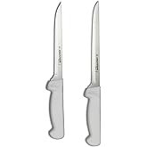 Dexter-Russell 7" and 8" Fillet Knife w/Polypropylene White Handle,Boning Knife, Flexible Fillet Knives for Meat Fish Poultry