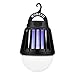 ENKEEO 2-in-1 Camping Lantern Bug Zapper Tent Light - Portable IPX6 Waterproof Mosquito Killer LED Lantern with 2000mAh Rechargeable Battery, Retractable Hook, Removable Lampshade (Black)