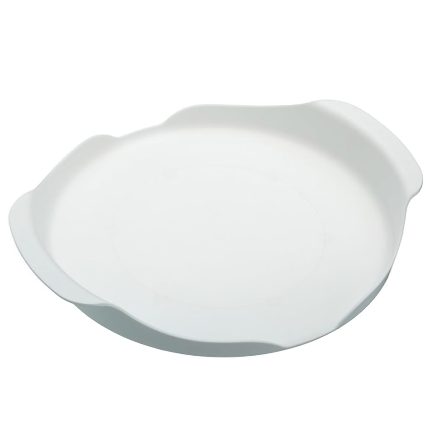 KitchenCraft Microwave Tray with contoured Handles, Non-Slip feet, Ideal for Food containers, Soups, 23 cm (9''), White