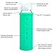 Eveau Glass Water Bottle with Flip Lid, Aqua Bumperguard Silicone Sleeve, Wide Mouth Opening, 21 Ounce/630 ml