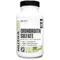 NutraBio Chondroitin Sulfate 750mg - 240 Vegetable Capsules - For Joint Care and Protection.