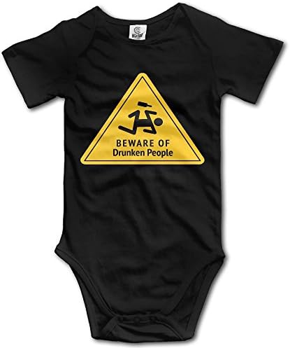 Hatted Cat Warning Beware Of Drunken People Cute Unisex Short Sleeve Climb Jumpsuit Baby Bodysuit