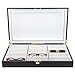 12 Piece Extra Large Ebony Wood Eyeglass Sunglass Glasses Display Case Storage Organizer Collector Box with Glass Top