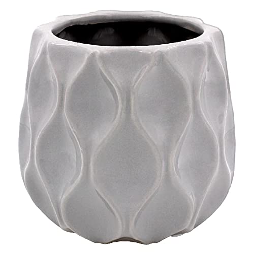 lesser and pavey LP47631 Plant Pot | Grey Wave | 1 Piece-13x13x14 cm Accessory