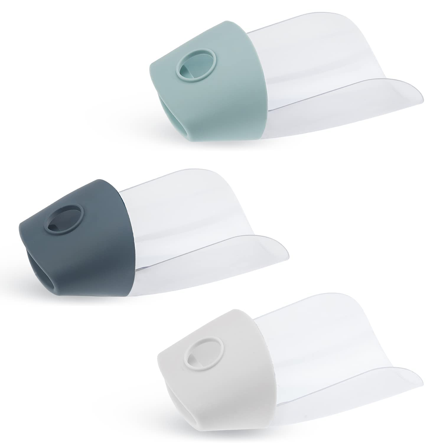 LATRAT Pack of 3 Tap Extension Extender Washbasin Tap Extension for Hand Washing Bathroom Kitchen Light Blue, Dark Blue, Cream White