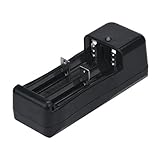 Perman Universal LED Dual Battery Charger for 18650 16340 26650 Rechargeable 3.7V Li-ion Battery Black US