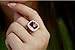 Yoursfs 18k Rose Gold Plated Big Blood Red Garnet Crystal Square Stone Cocktail Ring for Women Vintage Halo Ruby Diamond Statement Rings Fashion Jewelry Mom Gift