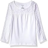 French Toast Girls' Long Sleeve Lace Yoke Henley