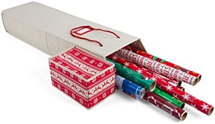 Santa's Bags Decorated Wrapping Paper Storage Box - Cross Stitch