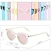 SOJOS Fashion Polarized Sunglasses for Women UV400 Mirrored Lens SJ1057 with Gold Frame/Pink Polarized Lens with Soft Case