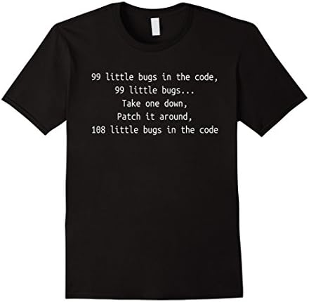 Mens Software Development Humor - 99 Bugs In The Code - T-Shirt  2XL Black
