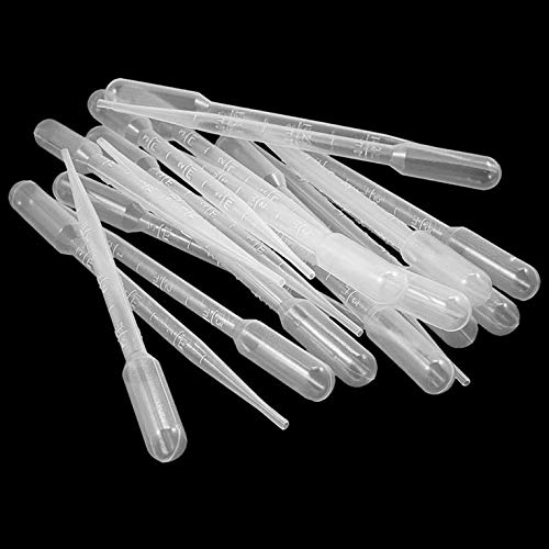 drunkenman 100PCS/SET Durable for Use 3ML Disposable Plastic Eyedroppers Pipette Eye Droppers for Liquid Transfer Air Brush Paint