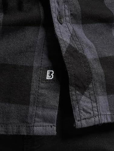 Check Shirt Short Sleeve, Color: black/grey, Size: L