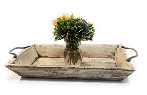 Farmhouse Rustic White Decorative Serving Tray- The Willow Brooks - Thumbnail 3