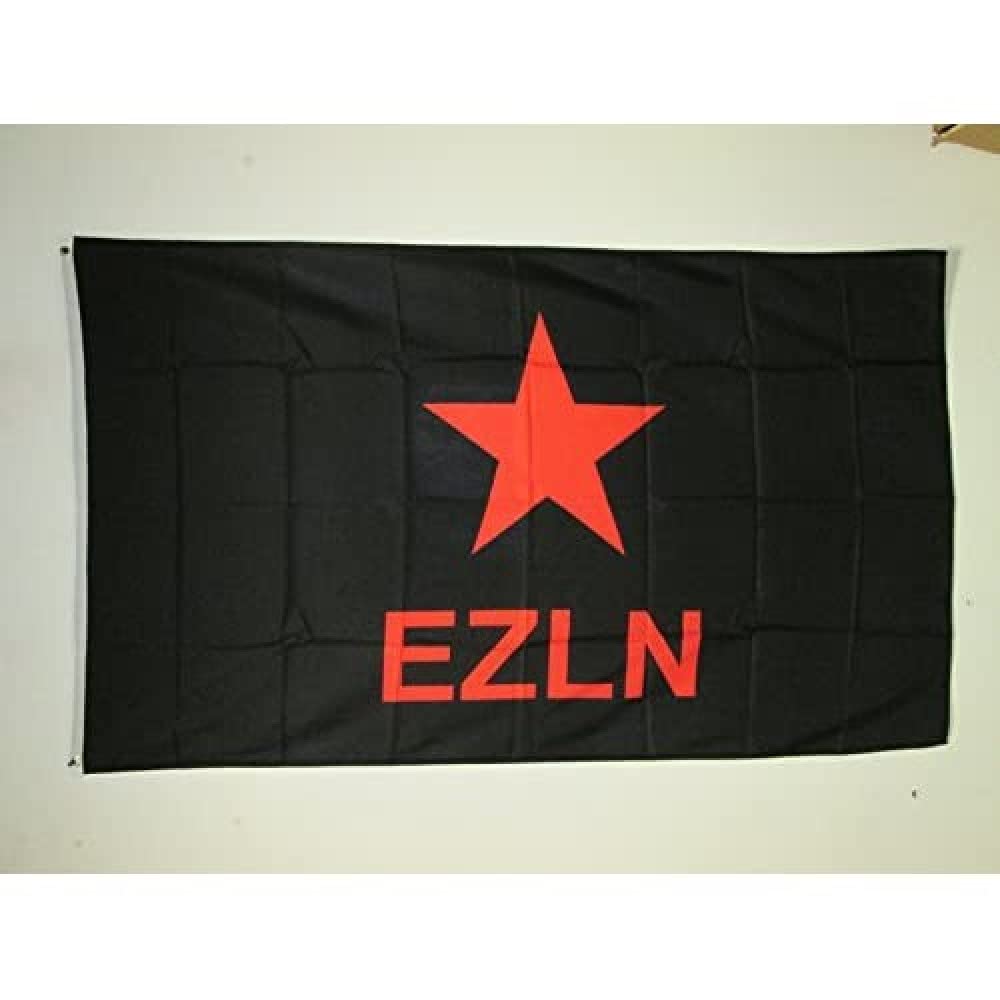 Drapeau Mexique EZLN en Polyester 100D avec Oeillets, 150cm x 90cm