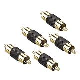 VCE 5-Pack Gold Plated RCA Male to Male RCA Coupler Connector Adapter