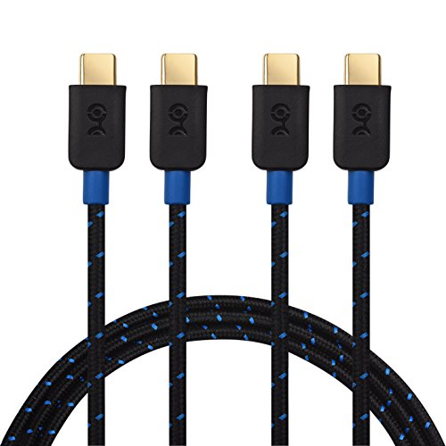 Cable Matters 2-Pack USB C to USB C Cable (USB Type C Cable, USB-C Cable) with Braided Jacket 3.3 Feet in Black for Samsung Galaxy S9, S8, Note 8, LG G6, V30, Nintendo Switch, Google Pixel and More