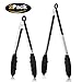 Benewell 2 Pack Kitchen Food Tongs, 9’’ & 12’’ Stainless Steel Cooking Tongs with Silicone Rubber Tips and Locking Design for Salad, Snake, BBQ, Grilling, Food Serving and More - Black