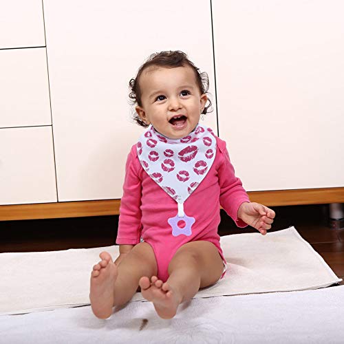 Baby Bandana Drool Bibs Unisex for Teething and Drooling - Super Soft Absorbent Cotton Bibs,Teething Toys Set Toddler Baby Shower Gift for Boys & Girls (8 Pack -2)
