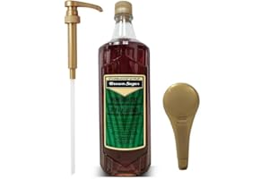 Brown Sugar Syrup 1 Liter Bottle Bundle - Authentic BrownSugar Syrup, Premium Taste - Perfect for Starbucks Coffee, Lattes, and Desserts with KK&A Collection Gold Pump