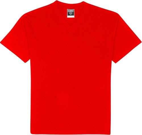 CottonNet Men's Super Luxurious Heavy Weight V-Neck Tall T-Shirt (1XL, Red)