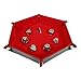 Dice Tray Metal Dice Rolling Tray Holder Storage Box for RPG, DND Table Games, Double Sided Folding PU Leather Tray (Red)