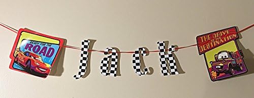 Disney Pixar Cars Birthday Banner, First Name Garland, Lightning McQueen Mater