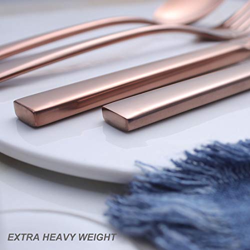 image for OMGard Rose Gold Dinner Knife Set, 6 Piece Premium Carbon Stainless St