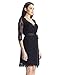 Grapent Women's Lace 3/4 Sleeves Midi Business Cocktail Short Formal Wrap Dress