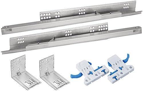 Woodtek 170279, Hardware, Drawer Slides, Roller, Full Extension, 15" Soft Close Um Slide W/Locks &amp; Bracket, 8 Pair