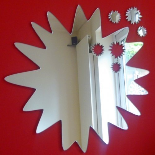 Sendmeamirror Pows out of Pow Mirror with three cut out pows 45cm x 45cm