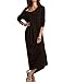 Haola Women's Long Sleeve Scoop Neck Long Dresses Loose Casual Maxi Dress
