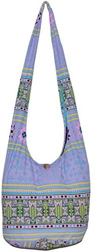 Maya Bohemian Hippie Boho Cross Body Hobo Bag 37" (BluePink)