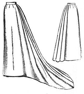 1892 Umbrella Skirt with Train Pattern by Truly Victorian