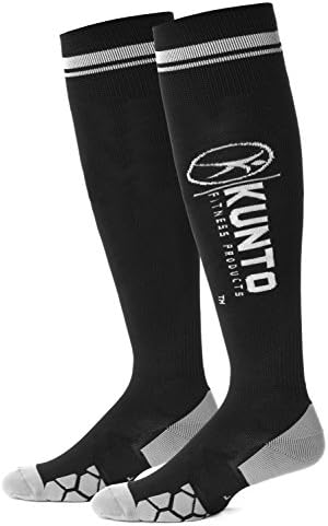 Kunto Fitness Graduated Compression Socks for Men and Women (Small, Black)