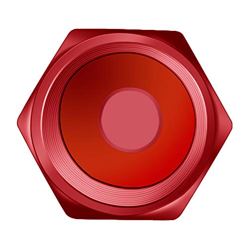 MENOLY Tire Valve Caps (20 Pack) Heavy-Duty Stem Covers (Dustproof, O Rubber Seal, Aluminum Alloy, Hexagon Design) - Red