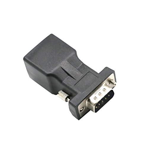 MonkeyJack 2 Pieces DB9 RS232 COM Male Port to RJ45 Female Connector Card DB9 Serial Port Extender to LAN CAT5 CAT6 RJ45 Network Ethernet Cable Adapter - Thumbnail 5