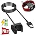 Zethot Compatible with Fitbit Charge 3 Charger Cable 2 Pack(1.64FT+3.3FT), Replacement USB Charging Cable Cord Clip Dock Accessories Adapter.