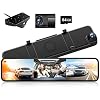 3 Channel 4K Rear View Mirror Dash Cam - Triple Camera System With GPS & Night Vision
