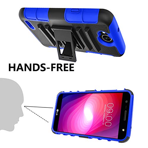 OEAGO LG X Charge Case, LG Fiesta 2 LTE Phone Case, LG Fiesta LTE Case, LG X Power 2 (2017) Case, [Shockproof] [Impact Protection] Tough Rugged Dual Layer Protective Case with Kickstand - Blue - Thumbnail 2